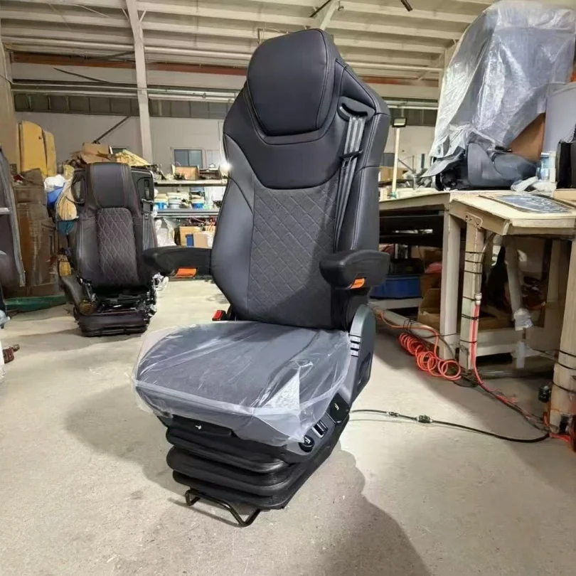 Universal Truck Air Suspension Seat Pneumatic Airbag Sponge Cushion Assembly Comfort Low Profile Rotating Base for Van USA