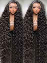 40Inch Diep Water Wave Frontale Pruik Transparant 13X4 13X6 Hd Lace Frontale Human Hair Pruiken Voor Vrouwen Krullend Menselijk Haar Frontale Pruiken