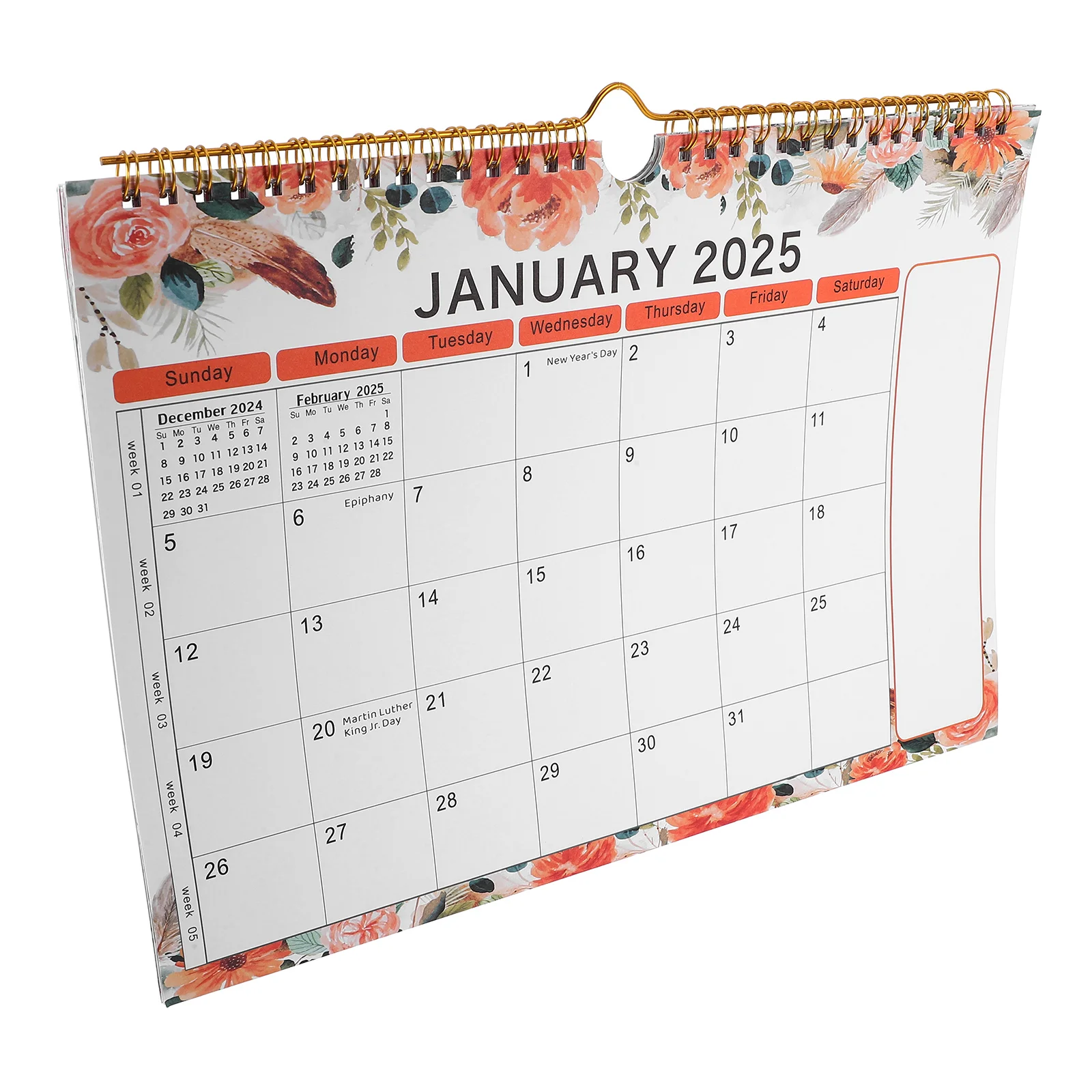 2025 Wall Calendar Month English Hanging Monthly Household Paper for Large Sturdy