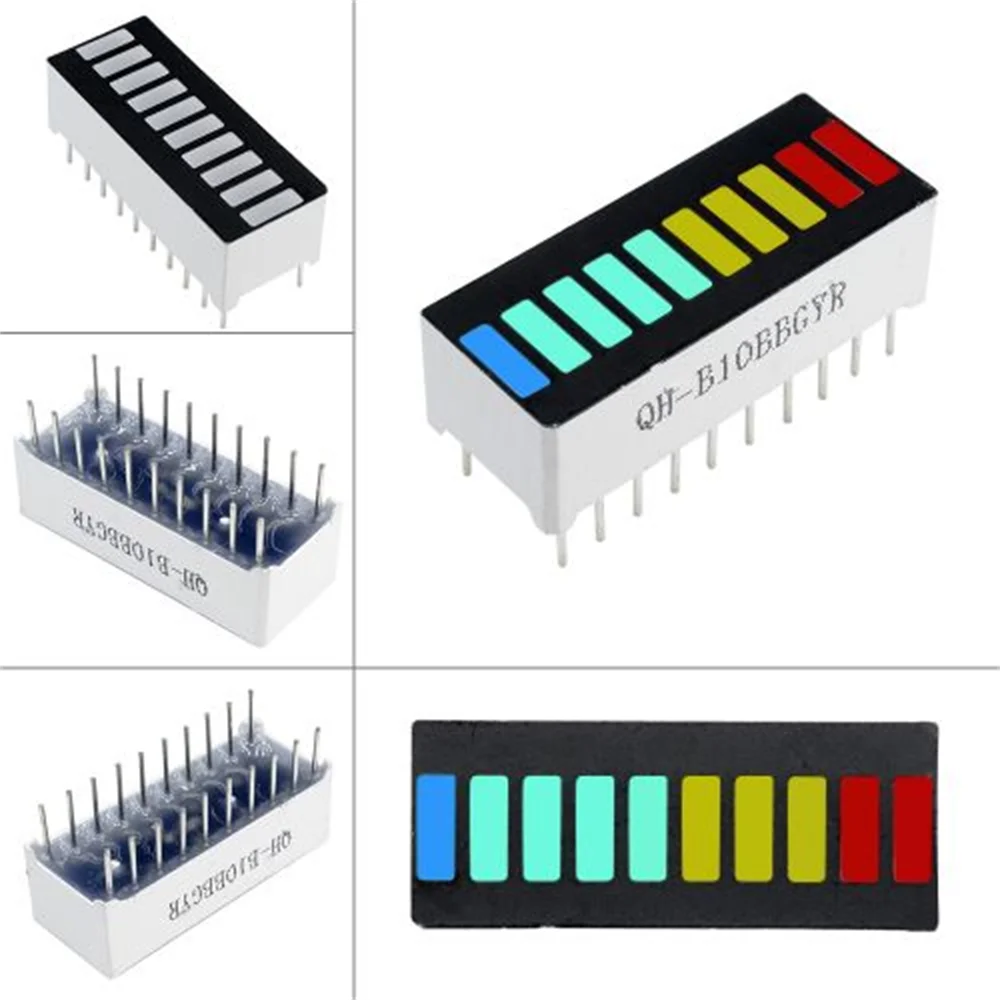 LED Display Module 10 Segment Bargraph Light Display Module Bar Graph Ultra Bright Red Yellow Green Blue Colors Multi-color