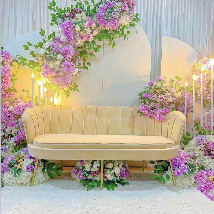 Wedding Sofa New Design Three Seats Wedding White Long Sofa Couch For Bride And Groom Sofa Chair