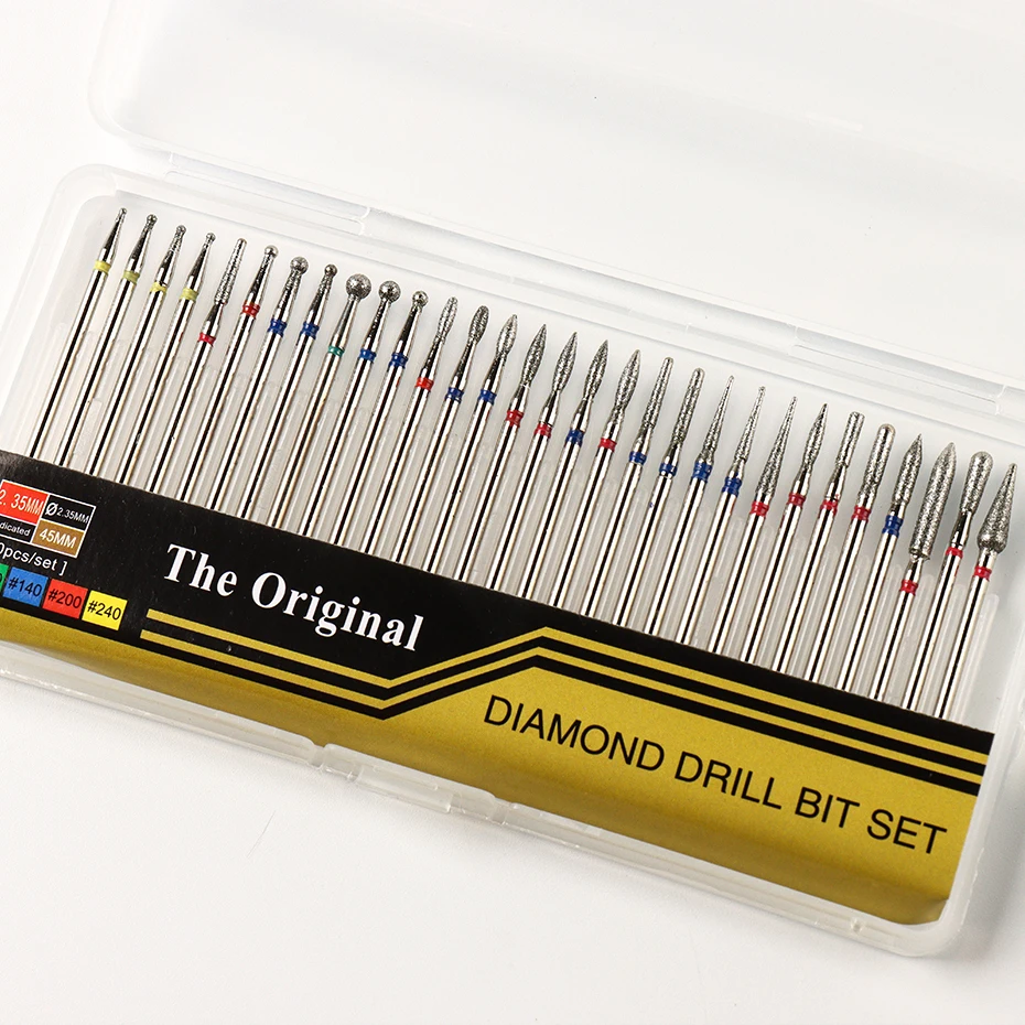 30 teile/satz Diamant Nagel Bohrer Fräser Für Elektrische Maniküre Nagel Bohrer Häutchen Sauber Bits Grat Polieren Zubehör