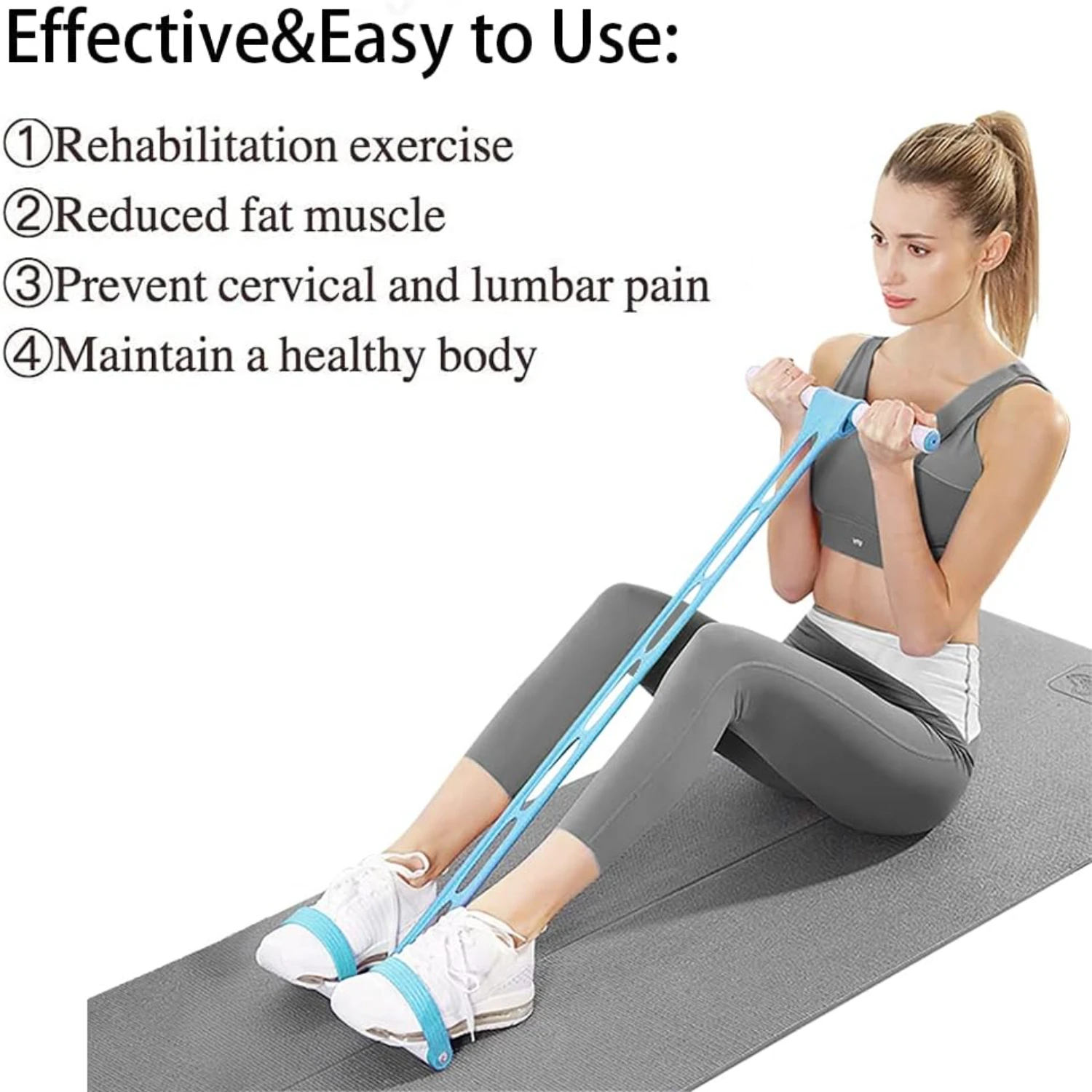 Multifunctional Slimming Elastic Resistance Band for Abdomen, Waist, Arm, and Leg Stretching - Natural Latex Yoga Pedal Puller f