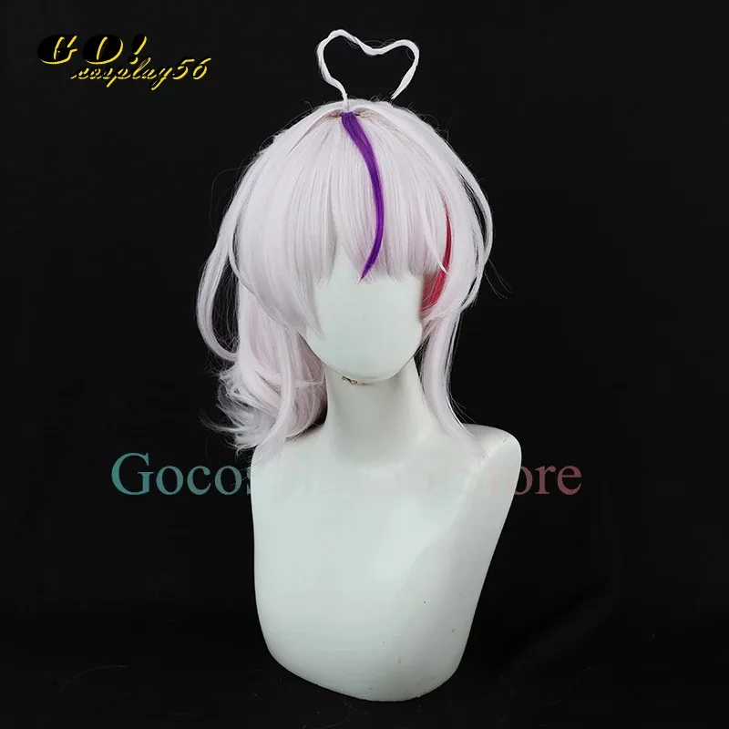 2025 yiyiVtuber ماريا ماريونيت شعر مستعار تأثيري الوردي الأرجواني مجعد الشعر متموج ذيل حصان دمية 6th ILUNA المعبود Youtuber أغطية الرأس #3