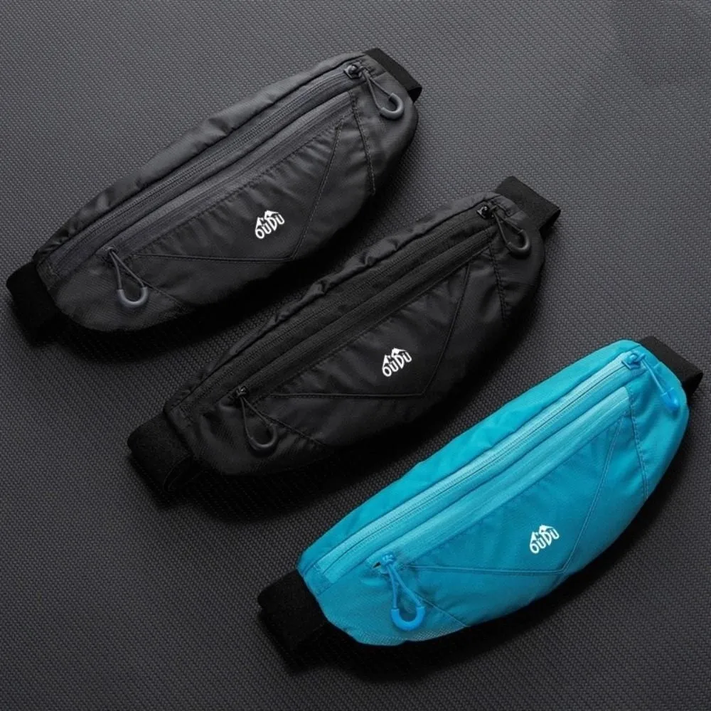 

Ultra-Thin Sports Waist Bag Adjustable Double Zipper Pocket Mobile Phone Waist Bag 7-Inch Size Waterproof Running Waist Bag