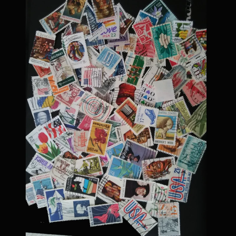 Lots 100 USA United States Nation Original Stamps Postmark America Country Stamp Different Used