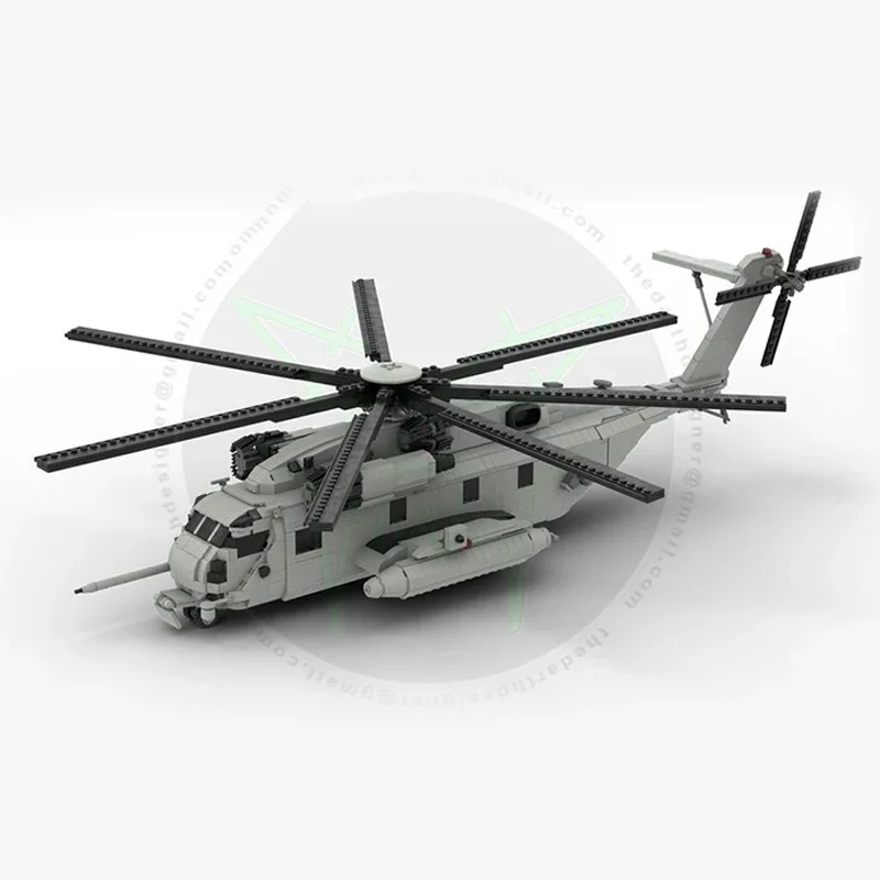 Military Series Moc Building Block Super Stallion Helicopter Model Technology Brick DIY Assembly Spacecraft Toy For