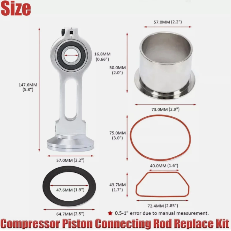 ضاغط مجموعة كبّاس ربط قضيب استبدال عدة ضاغط المكبس كيت KK 4835 لمضخة ضاغط خالية من الزيت الحرفي #2