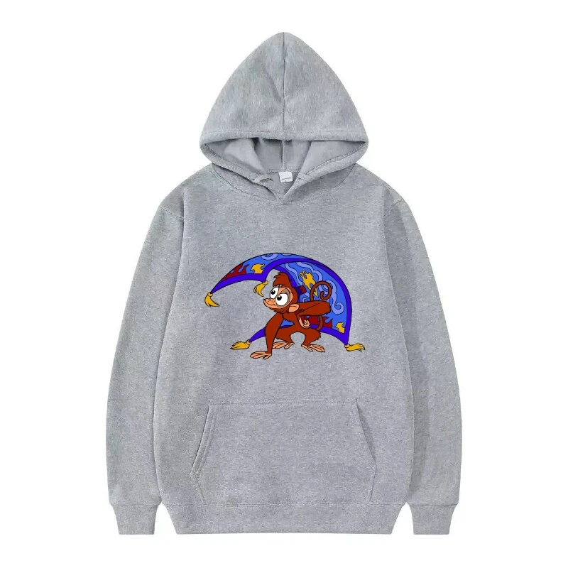 Disney Aladdin's Lamp Pattern mujer moda divertido gris otoño Top suelto ropa jerseys señoras baratos sudaderas con capucha hombres sudaderas