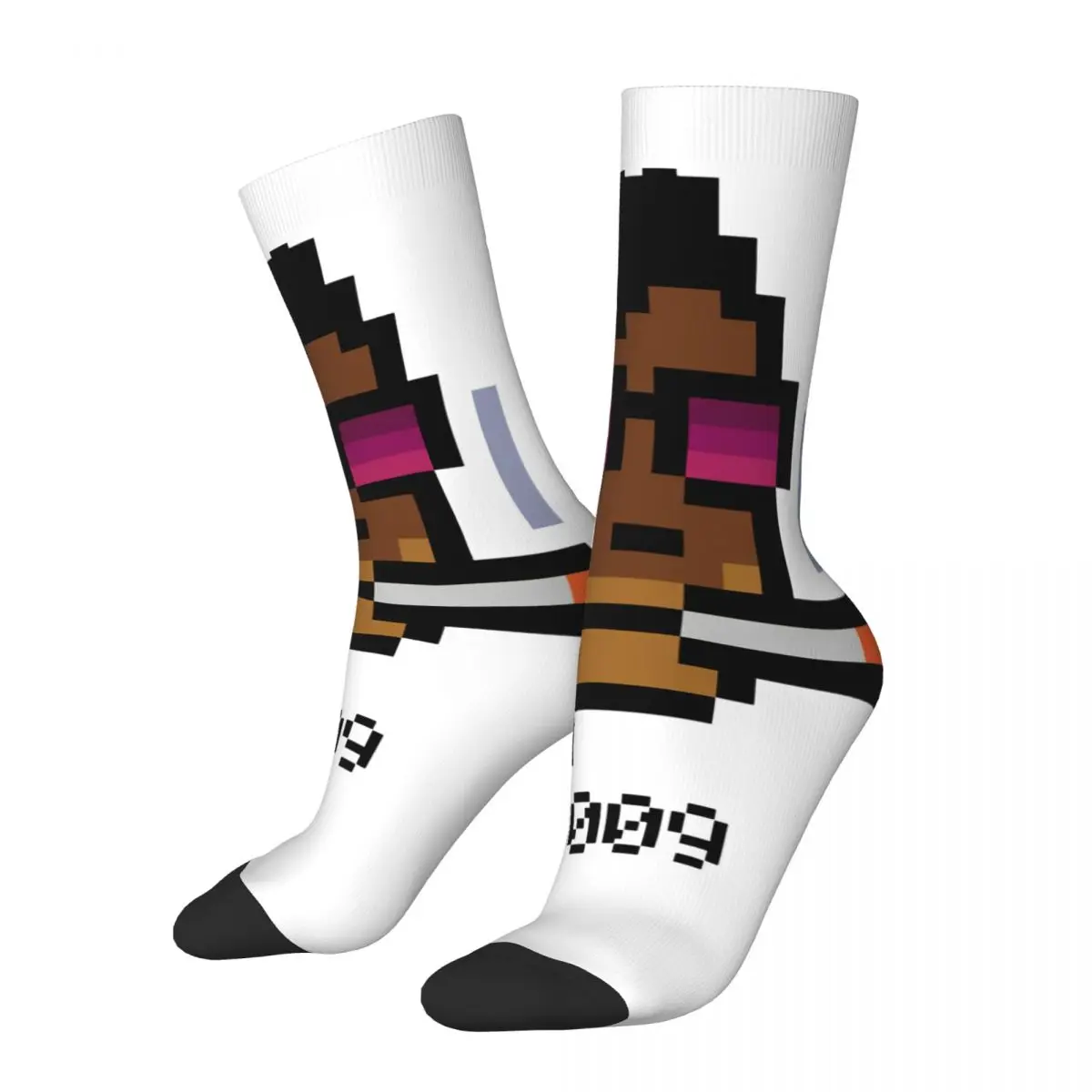 Funny Crazy Sock for Men CryptoPunks #3009 Hip Hop Harajuku NFT Non Fungible Tokens Happy Seamless Pattern Boys Crew Sock Casual