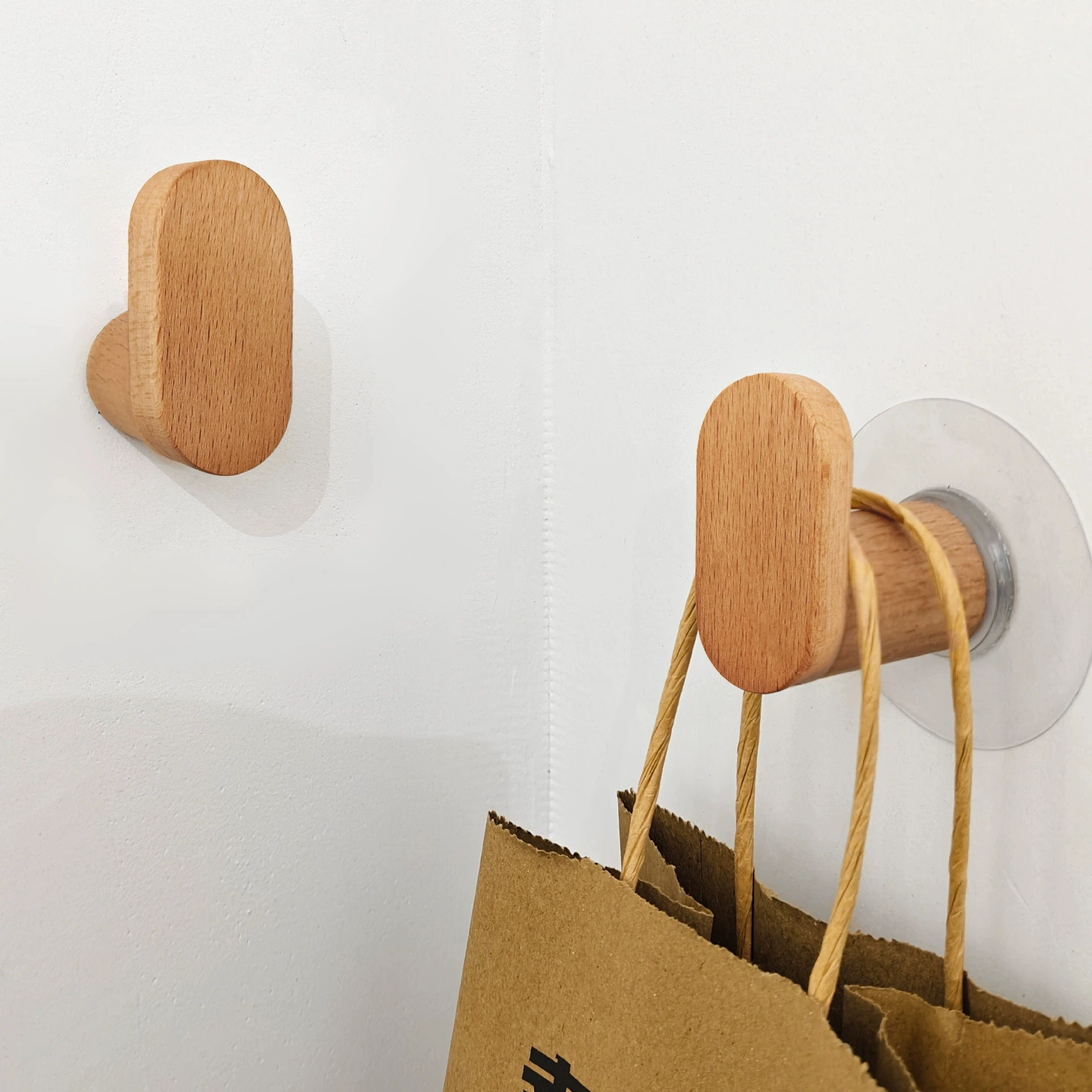 Nordic Wood Clothes Hanger Wall Mounted Coat Hook Decorative Key Holder Hat Scarf Handbag Storage Hanger Bathroom Rack Hook