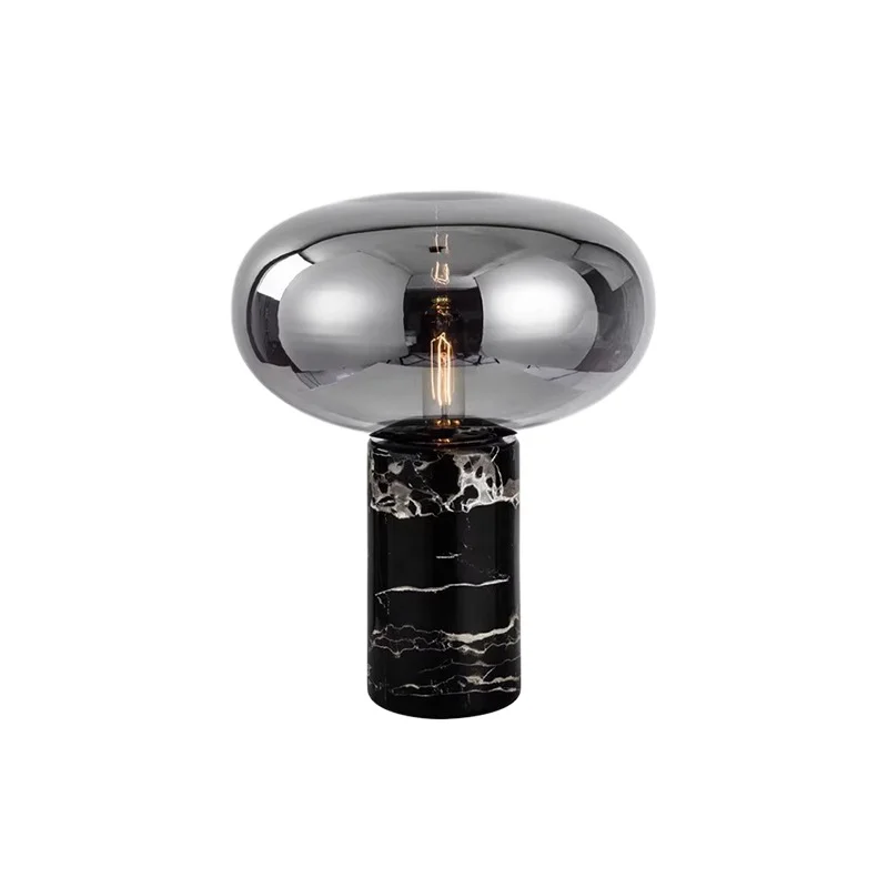 

Nordic simple post-modern light luxury marble table lamp high-end living room glass designer bedroom bedside lamp