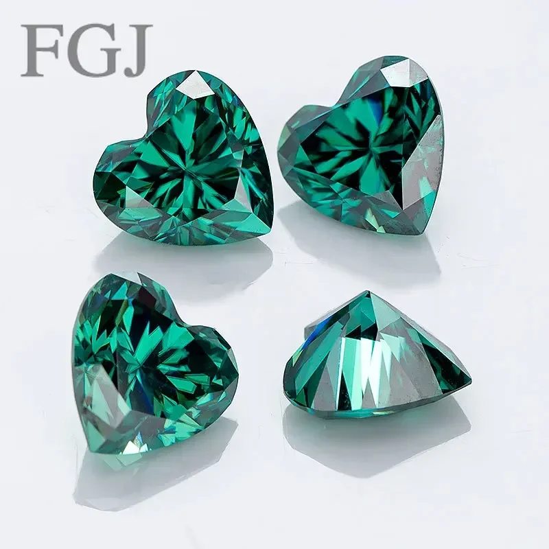 

Heart Shape Moissanite Loose Stones Certified Moissanite Diamonds Green Color VVS1 for Jewelry Making Charms Beads Diy Rings