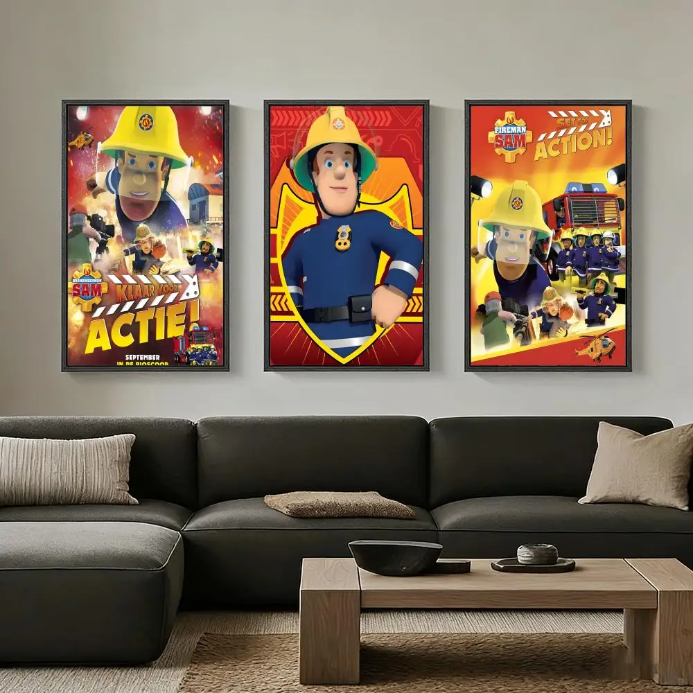 Animation F-Fireman Sam Poster Art print wall decor ideal for living room, bedroom, bar, parlor, and home gifting