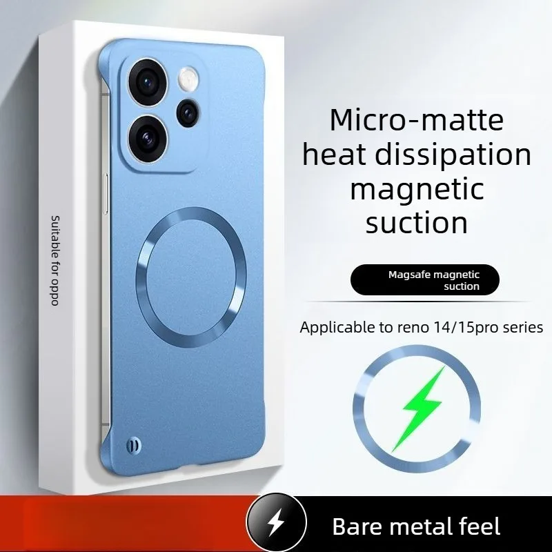 المدمج في المغناطيسي الجذب طلاء معدني بلا حدود مايكرو ماتي غطاء الهاتف ل ممن لهم رينو 15/14/برو نصف حزمة حماية قذيفة