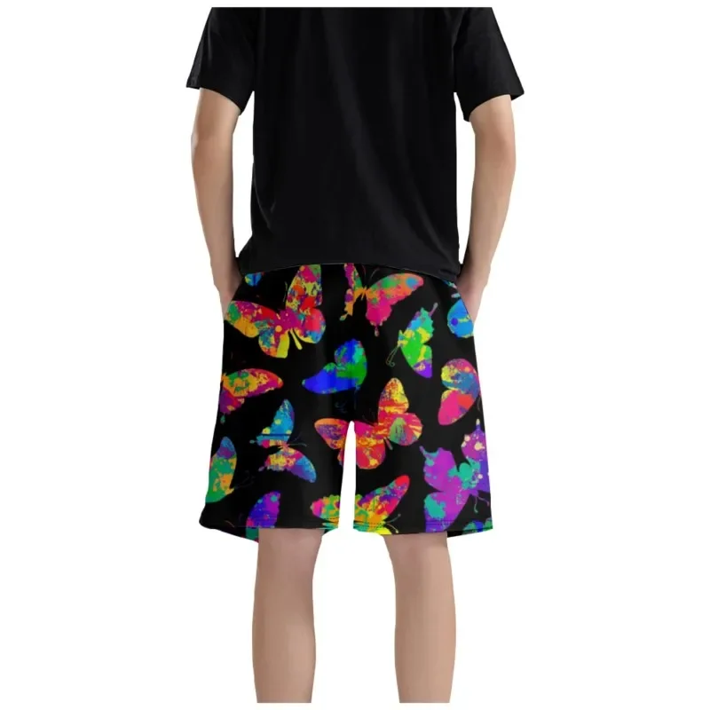 Butterflies Print Men's Waist Shorts Quick Dry Breathable Polyester Shorts Streetwear Daily Shorts Clothing Bottoms