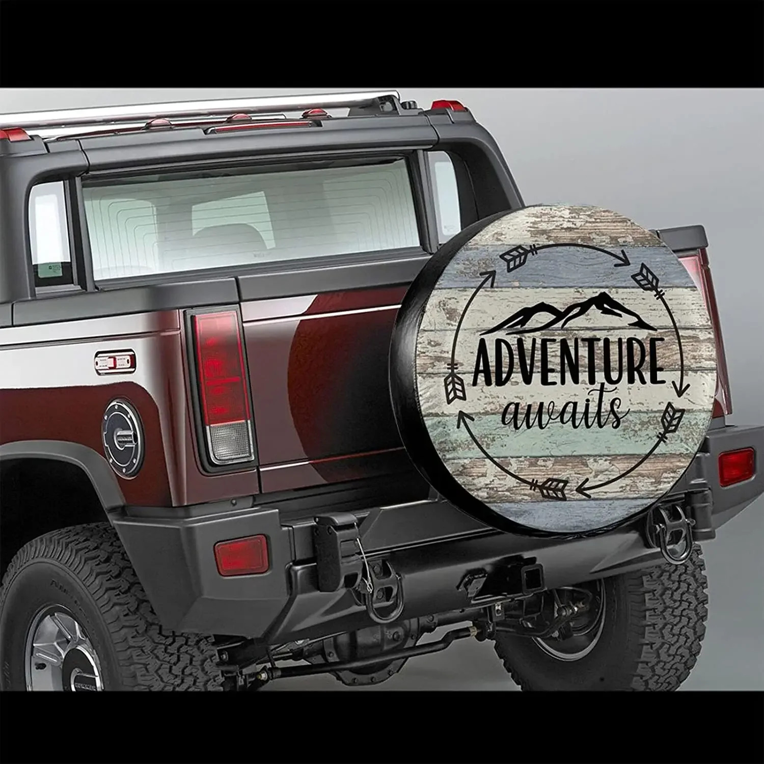 Hitamus Adventure Awaits Spare Tire Cover Universal Wheel Cover Protectors Waterproof Dust-Proof for Jeep Wrangler Rv SUV Truck image 2