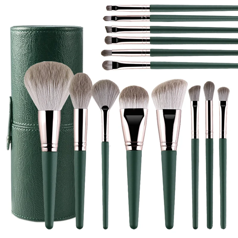 10/12/14pcs Makeup Brush Set Professional Blush Powder Brush Soft Fluffy Animal Hair Eyeshadow Foundation Facial Cosmetics Tools