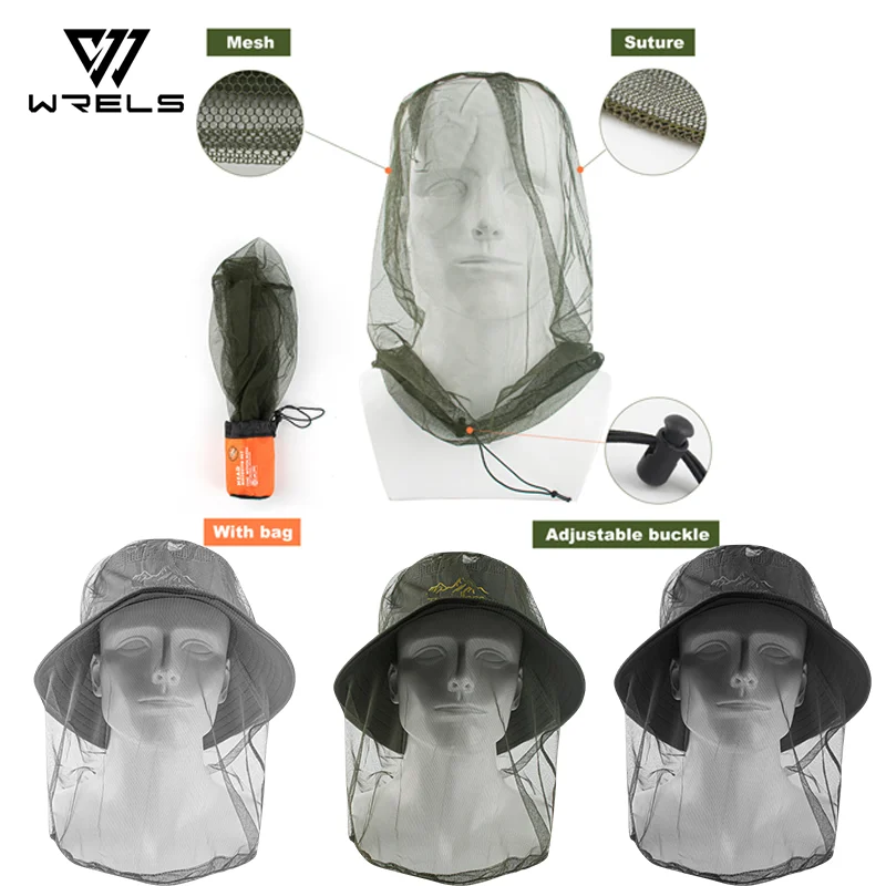 1Pc Ultra Large & Long Extra Fine Holes Mesh Soft Durable Fly Screen Premium Mosquito Insect Head Net Face Protector Camping Cap