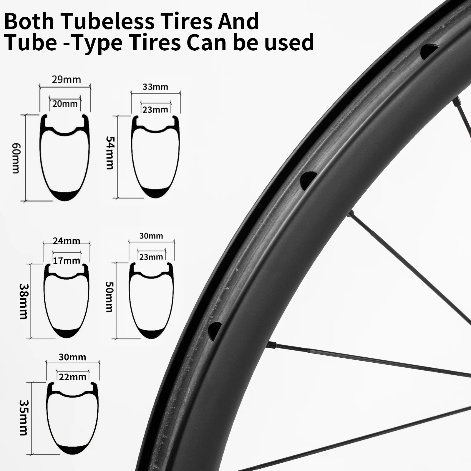 

Карбоновый колесный комплект 35/38/50/54/60 мм для шоссейных велосипедов, 700C, 12x100/12x142 мм, для гравия и гонок, с креплением Center Lock