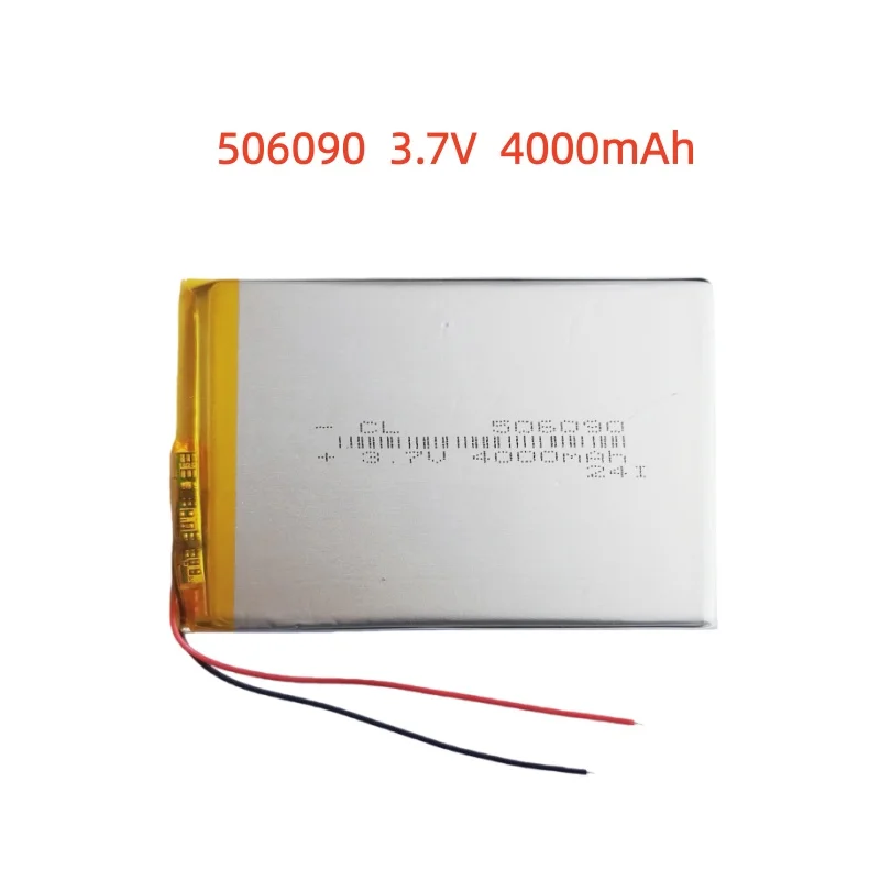 

3.7V 4000mAh Li-Polymer Replacement Li Lipo Battery 506090 JST 2Pin 1.0/1.25/1.5/2.0/2.54mm Connector For GPS Camera LED