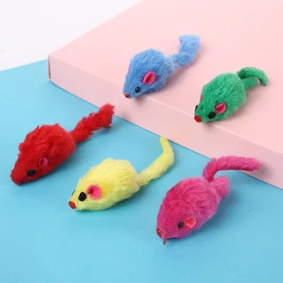 5Pcs Plush Catmint Simulation Mouse Interactive Cat Pet Catnip Teasing Interactive Toy For Kitten Gifts Supplies By Random Color image 5