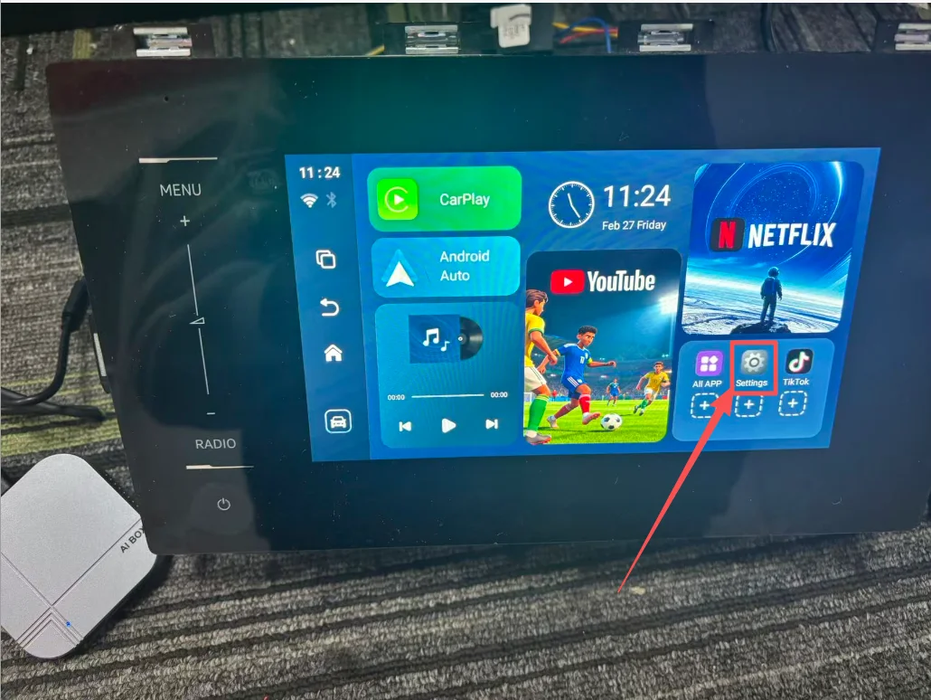 Smart AI Box Android14 4G+64G/2G+32G Kabelloses CarPlay Android Auto TV-Box für YouTube Netflix für VW Nissan Toyota Hyundai Ford – Detail 1