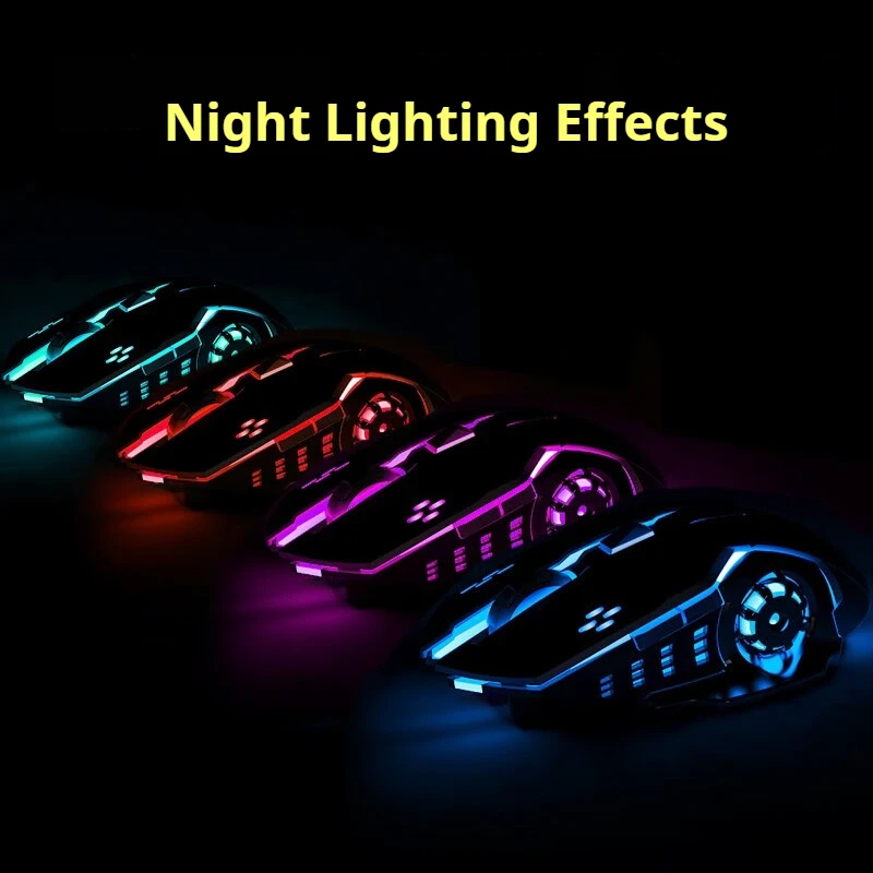 EWEADN G306 Wireless 2.4G Gaming Mouse, Rechargeable Type-C Metal mechanical Mouse, Electroplating side wing Office and Home Use