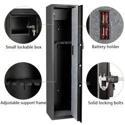 Gun Safe Locker Mechanical Key Lock 5 Guns High Security Fire Proof Cabinet Metal Cabinet