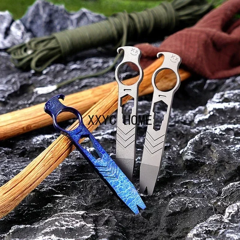 Multifunctions Outdoor Camping Alloy Crowbars Wrench with Bottle Opener Wrench Nails Lifter