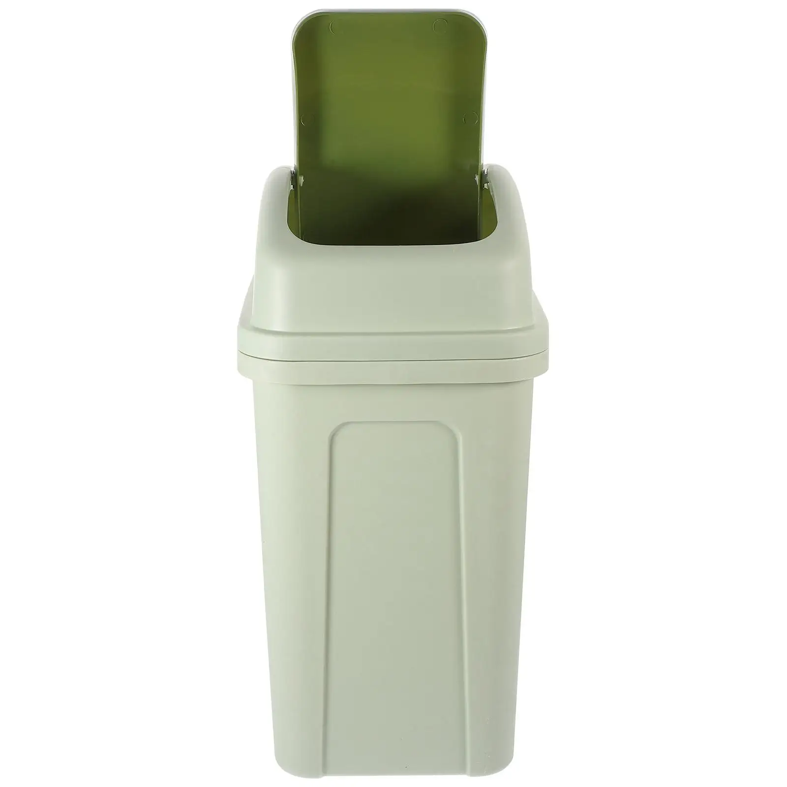 

Large Capacity Thick Plastic Swing Lid Trash Can Waste Bin Kitchen Bathroom Deep Black Household Garbage Container Sturdy Slim