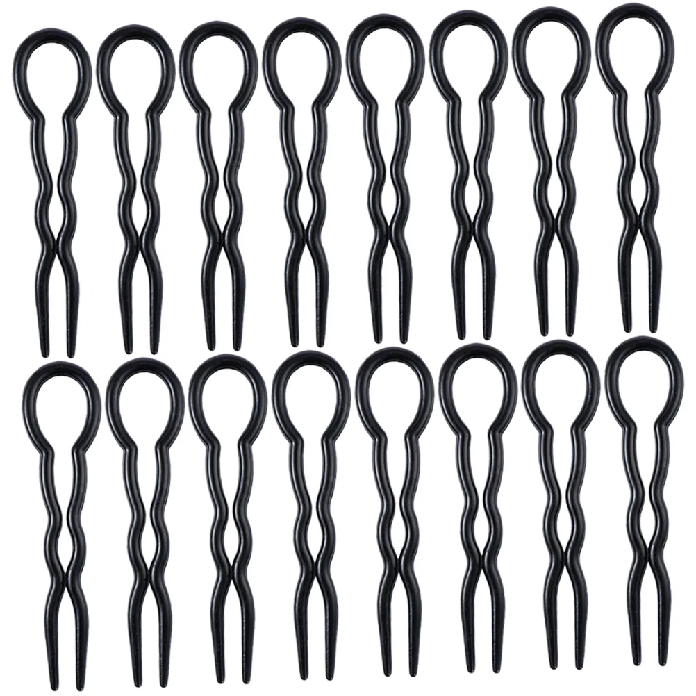 

24 Pcs Hairpins Quick Styling Tool U-shaped Fork Pieces (black) Miss Girls Accessories Women Plastic