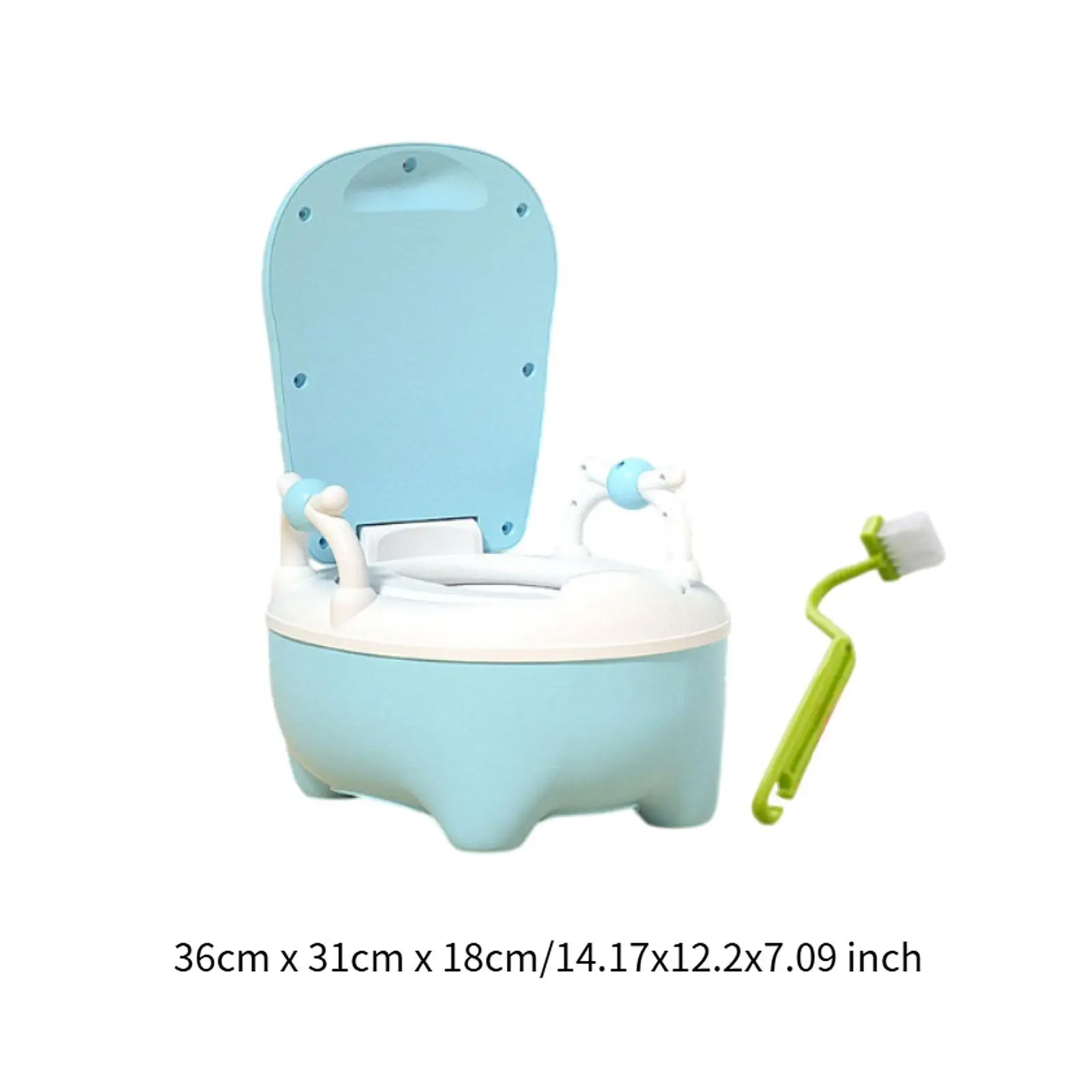 Toilet Training Potty (Brush Included) with Spilling Guard Cartoon Kids Potty Chair for Camping Outdoor Travel Indoor Boys Girls