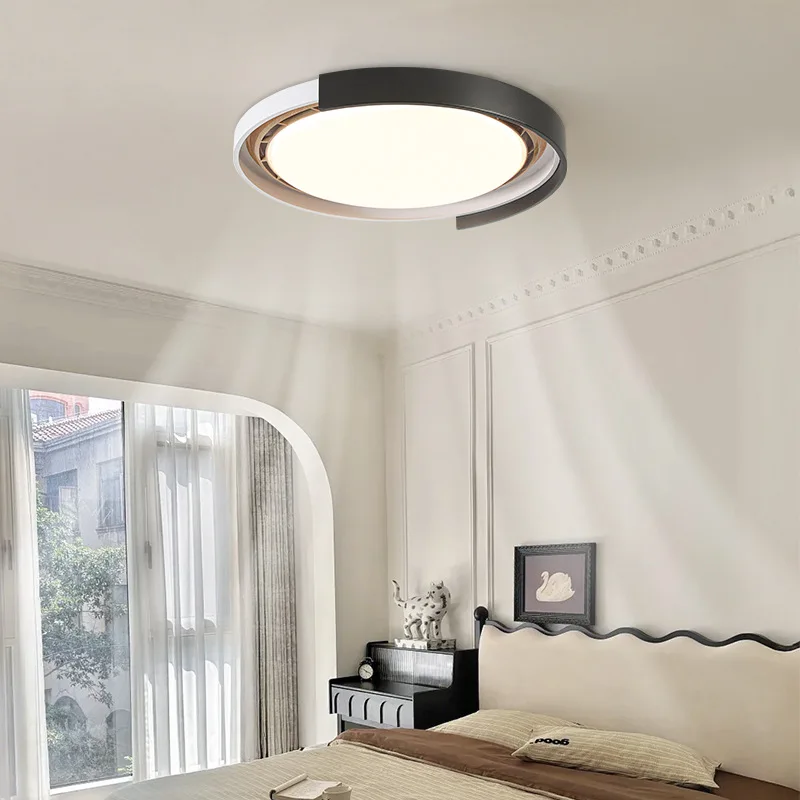 Modern Invisible Ceiling Fan with Light for Bedroom, Acrylic Bladeless Wood and Chandelier Fan Lighting