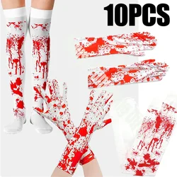 Halloween Cosplay Nurse Costume Socks Bloody High Stockings Women Stockings Blood Stained High Socks Halloween Over Knee Socks