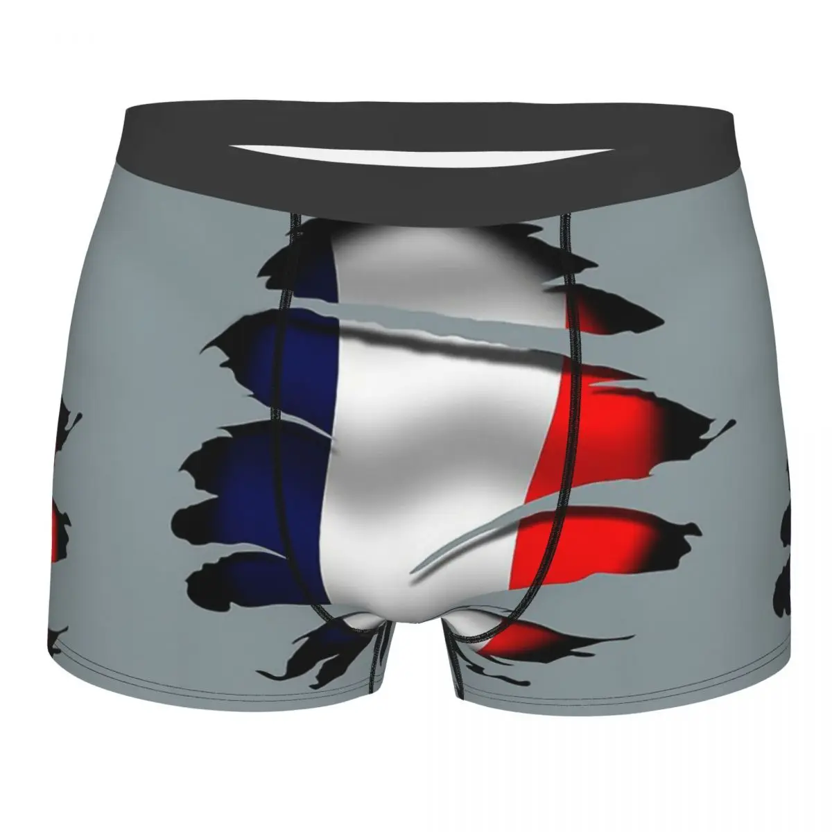 Flag of France Torn FlagTattoo Underpants Homme Panties Male Underwear Print Couple Sexy Set Calecon