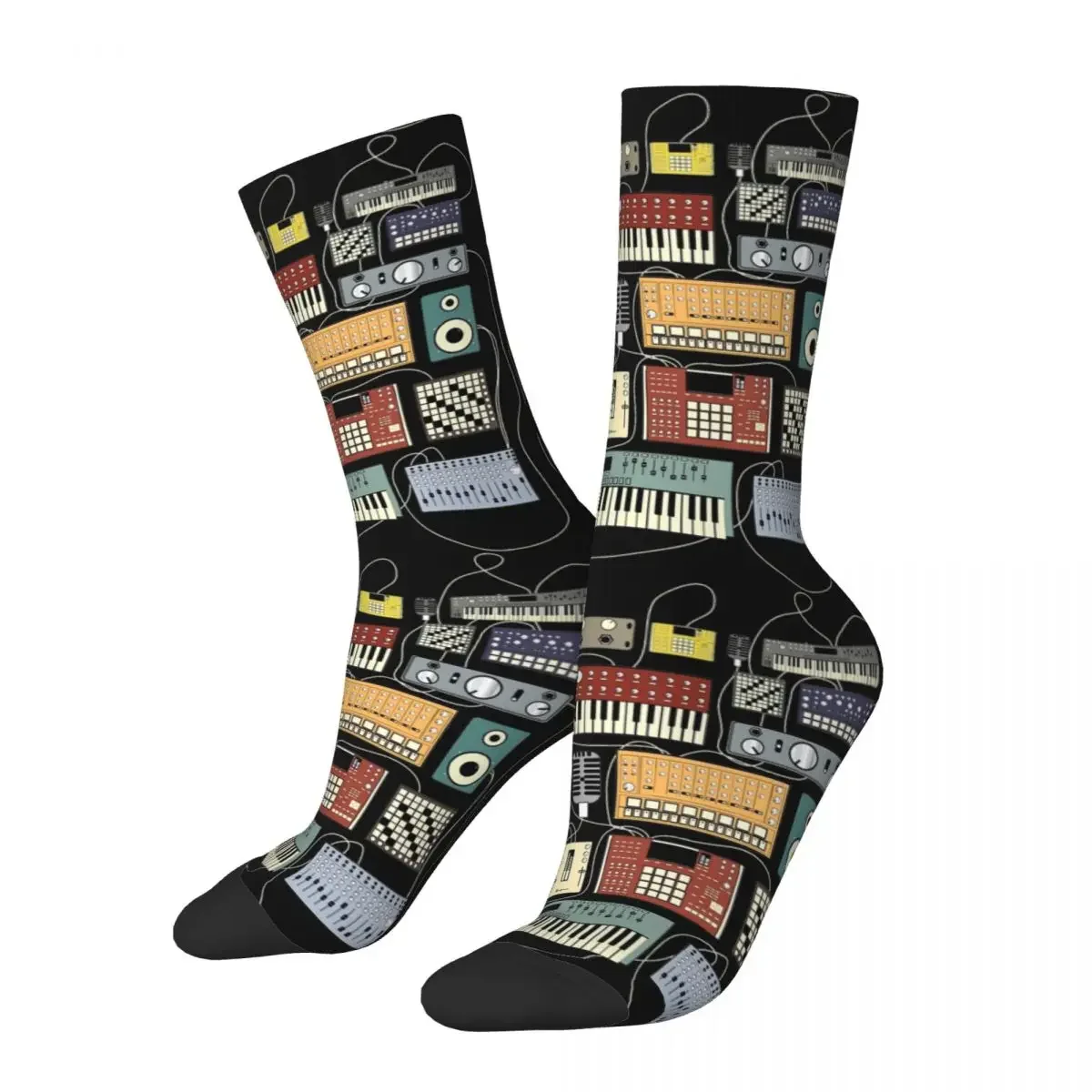 

Men Women Socks Musician Synthesizer Drum Machine Dj Socks Comfortable 808 909 606 303 Electronic Music Stockings