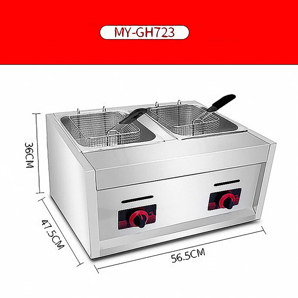 Fritadeira de cilindro duplo máquina de batatas fritas fritadeira a gás