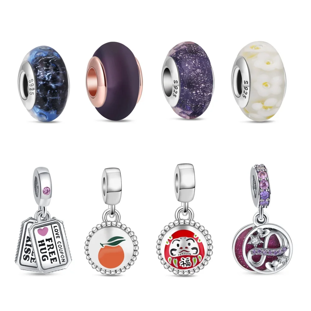 925 Sterling Silver Charms Beads Original Glass Beads Dream Catcher Charm Fit Brand Bracelets Bangles DIY Jewelry For Women Gift