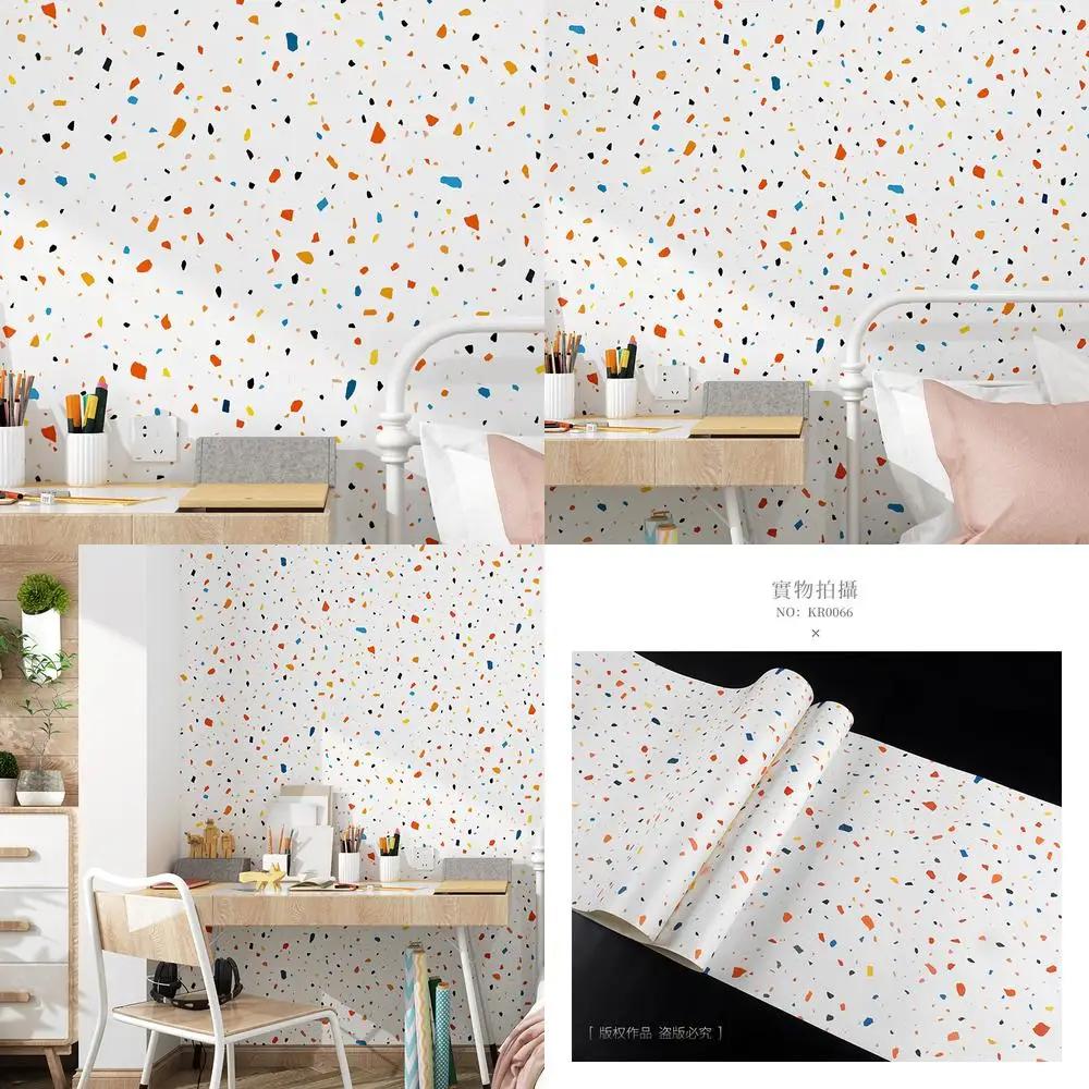 

Scandinavian Style Colorful Orange Non Woven Wallpaper for Kids Room Girls Princess Bedroom Living Room Wall Decor