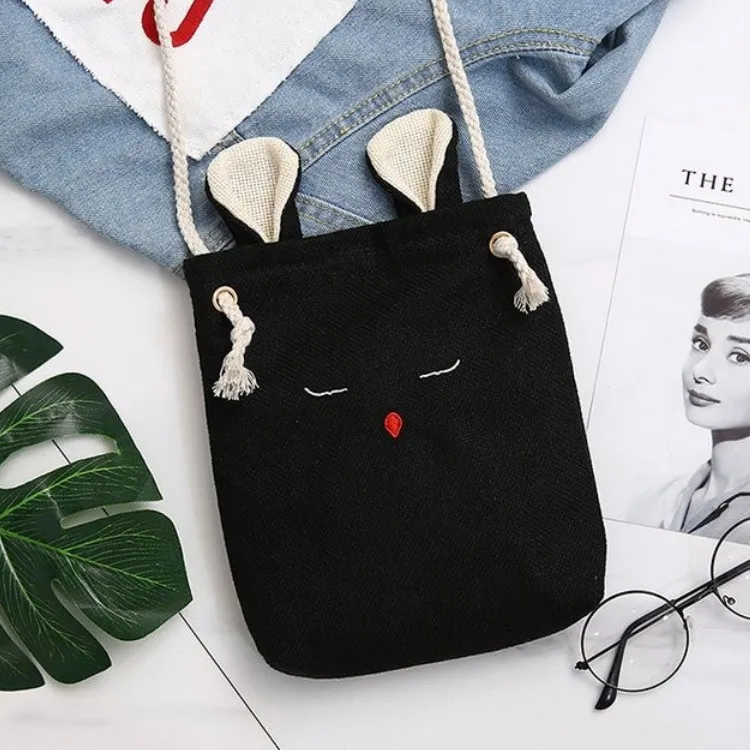 

Mini Women's Crossbody Bag Fashion 2022 Small Shoulder Handbag Solid Color Canvas Student Phone Bag Simple Shopper Hasp Purse