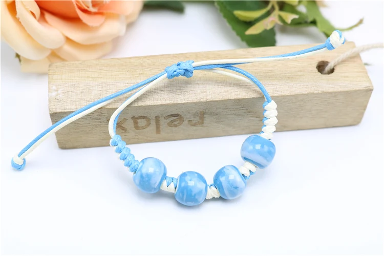 Fashion Ethnic Style High Quality Original Ceramic Beads Bracelet Adjustable Handmade Porcelain Beads Rope Dropshipping #1823