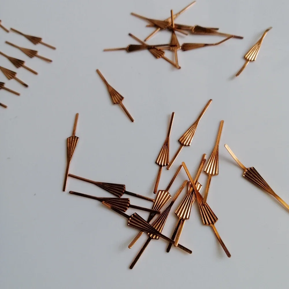 Camal 100PCS 34mm/1.33inch Rose Gold Metal Arrow Connectors Pins For Crystal Prisms Beads Chandelier Pendant Lamp Lighting Parts