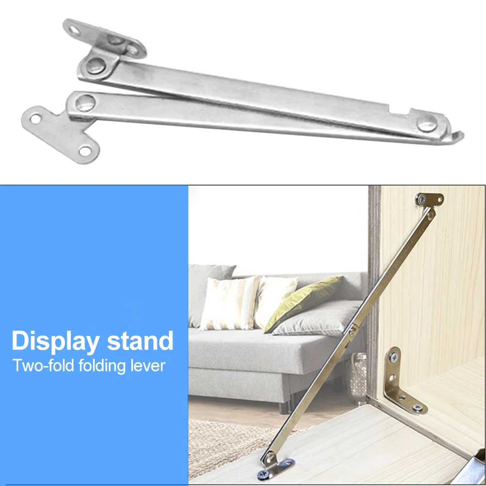 2pcs Kitchen Cabinet Adjustable Stays Door Lift Up Lid Support Door Stay Hinge Fold Strut Folding Trolley Door Rod