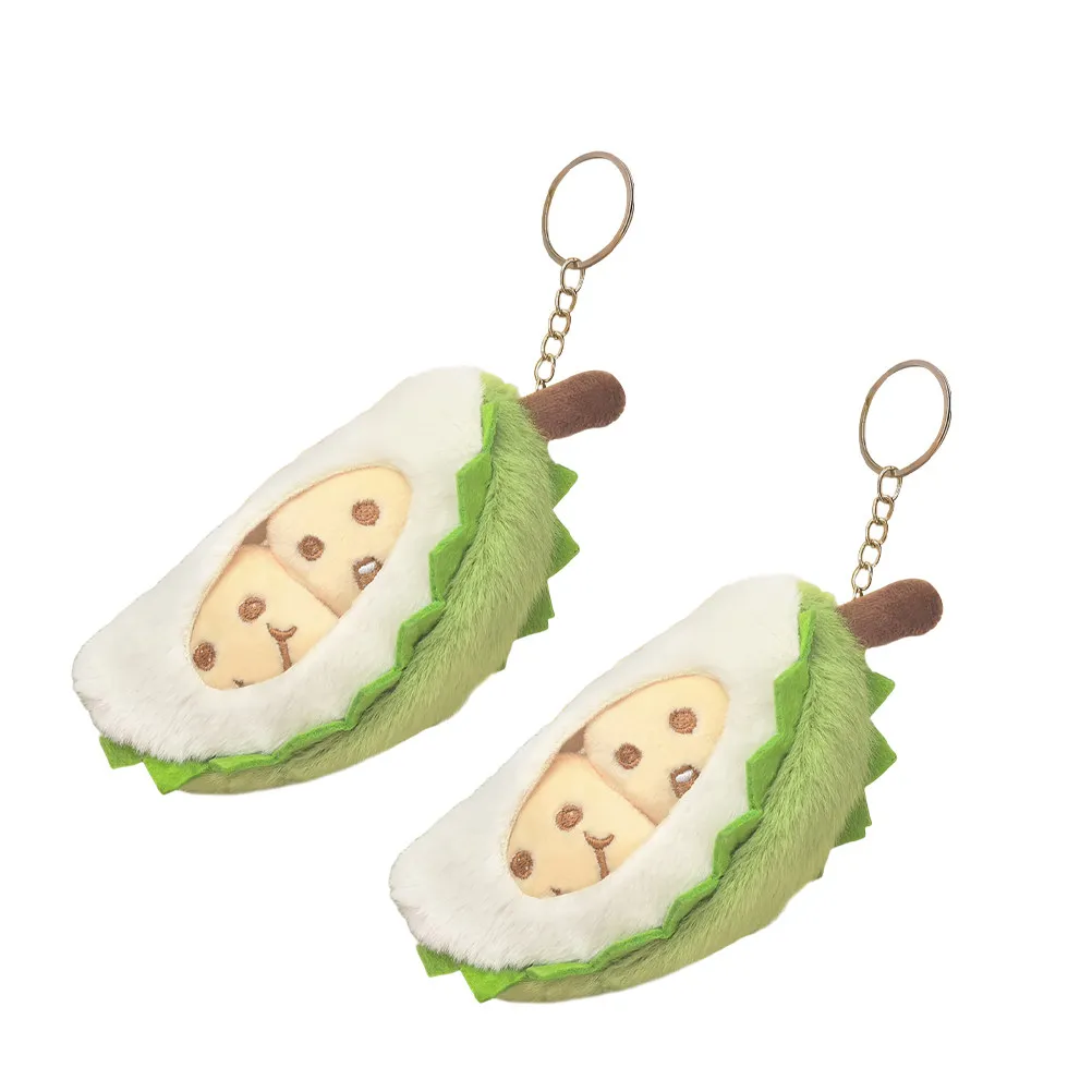 Plush Fruit Keychains 2 Pack Cute Soft Stuffed Bag Charms Backpack Pendants Creative Keyring Accessories