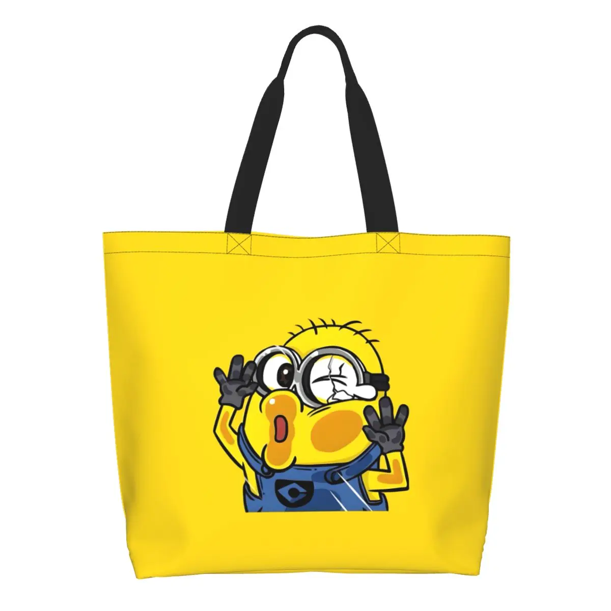 

Многоразовая сумка для покупок M-Minions на заказ, женская парусиновая сумка через плечо, портативная сумка-шоппер с милыми героями мультфильмов