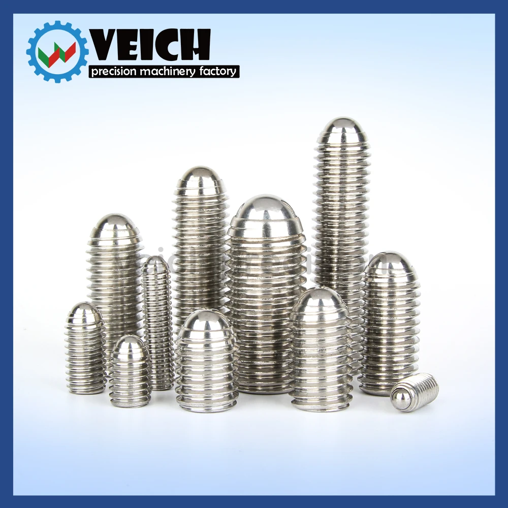 VCN419  M3~M8 Carbon Steel/Satinless Steel Ball Plungers Internal Hexgon Without Spring Roller Plungers Thread Screw Ball Detent