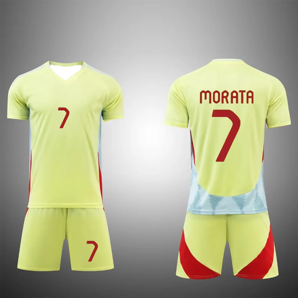 2025 European Championship Spain Jersey Set No.19 Yamal football Jersey Training No.7 Morata Men's Team Jersey Breathable Set