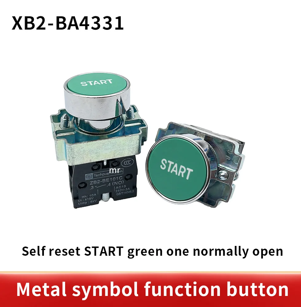 XB2-BA4342 XB2-BA4331 XB2-BA3351XB2- BA4322 XB2-BA3311 XB2-BA3341 NO/NC Momentary flat push button with mark switch 22mm 1PCS