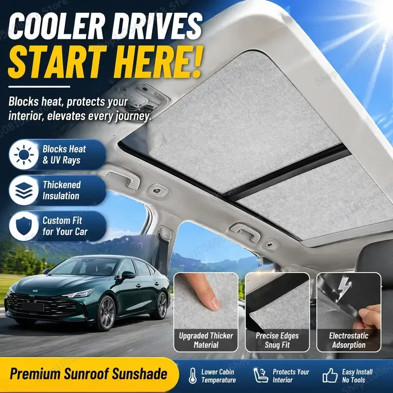 For MG MG7 2022 2023 2024 2025 Electrostatic Roof Sunshade for Front Sunroof Skylight UV Protection Heat Reduction Auto Shade